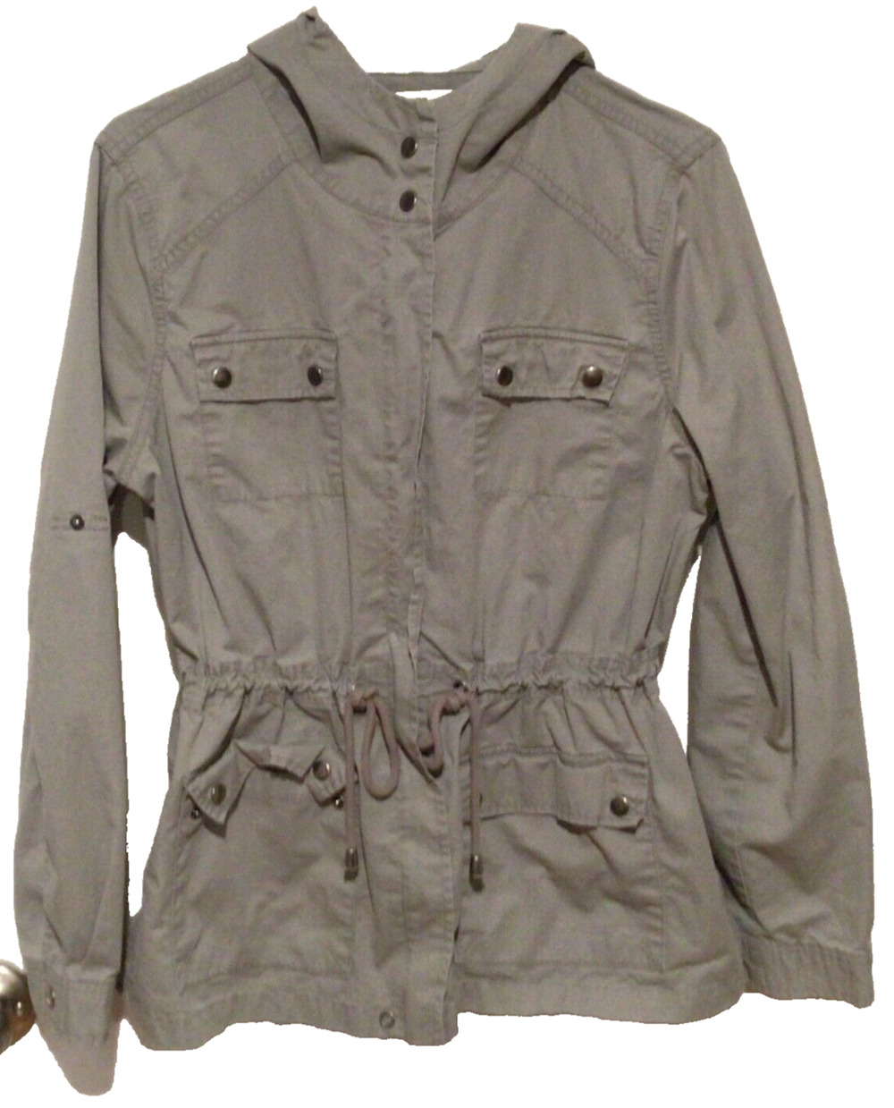 Life in Progress Gray Hooded Zip Jacket Women's Size M – See Description